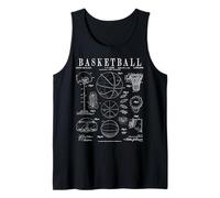 Impresión de Dibujo de Patente Vintage de Baloncesto Camiseta sin Mangas