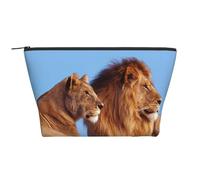Impresión de Dos Leones, Bolsa de artículos de tocador Bolsa de Maquillaje Bolsa de cosméticos Bolsa de artículos de tocador de Viaje portátil