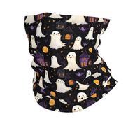 Impresión De Fantasma De Halloween Polainas De Cuello 26X30Cm Protección UV Cuello Pañuelo Protección Solar Pasamontañas para Ciclismo Correr Adulto