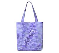Impresión de flores de color púrpura y lavanda，Bolsas de supermercado reutilizables, bolsas de compras, bolsas de lona de gran capacidad, bolso de hombro