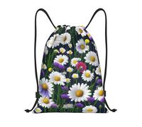 Impresión De Flores Silvestres Y Margaritas De Aciano Bolsa Guarderia Mochila Gimnasio Deportiva Ajustable Bolsa para Nadar Yoga Adulto 36X42Cm