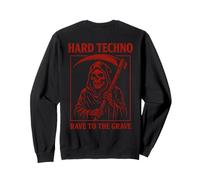 Impresión de fondo de Hard Techno - Rave To The Grave Grim Reaper Sudadera