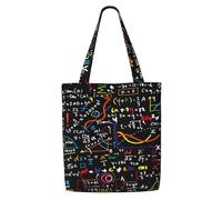 Impresión de fórmulas matemáticas coloridas,Bolsas de supermercado reutilizables, bolsas de compras, bolsas de lona de gran capacidad, bolso de hombro