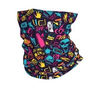 Impresión De Garabato De Calavera Unisex Bandana Multifuncional Calentador De Cuello Resistente Al Viento Tubular Pañuelo para Moto Ciclismo Yoga Aire Libre