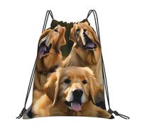 Impresión De Golden Retrievers Unisex Bolsa De Gimnasio Con Cordón Bolsa De Deporte Impermeable Mochilas Deportiva Para Playa Natación Senderismo