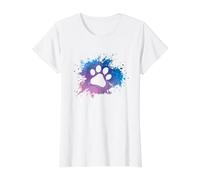 Impresión de Huella de Perro, Idea de Regalo para dueños de Perros. Camiseta gráfica económica, Mujer, Blanco, M