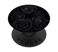 Impresión de ilustración Floral Oscura Rosa Negra PopSockets PopGrip Adhesivo