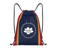 Impresión De La Bandera del Estado De Misisipi Bolsa con Cordón Bolsa De Cuerdas Ligera Ajustable Mochila con Cordón para Senderismo Viaje Al Aire Libre 36X42Cm