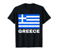IMPRESIÓN DE LA ESPECIFICACIÓN Bandera Griega Ellas Hellas Grecia Patriota Helénica Camiseta gráfica económica, Hombre, Negro, XL