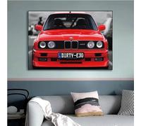 Impresión De La Lona Póster E Impresiones Serie M3 E30 Super Racing Car Retro Clásico Arte De La Pared Cuadro En Lienzo Pintura Decoración De La Habitación Moderna Regalo, 60X90 Cm Sin Marco