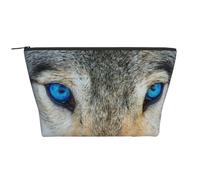 Impresión de Lobo de Ojos Azules, Bolsa de artículos de tocador Bolsa de Maquillaje Bolsa de cosméticos Bolsa de artículos de tocador de Viaje portátil