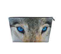 Impresión de Lobo de Ojos Azules, Bolsa de artículos de tocador Bolsa de Maquillaje Bolsa de cosméticos Bolsa de artículos de tocador de Viaje portátil