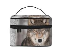 Impresión de Lobo Salvaje, Bolsa de Maquillaje Bolsa de cosméticos Bolsa de Aseo de Viaje portátil Estuche para lápices