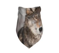 Impresión de Lobo Salvaje,Bufanda con Babero y Capucha Triangular Bufanda Ajustable para Mascotas Capucha Lavable Adecuada para Perros y Gatos pequeños, medianos y Grandes