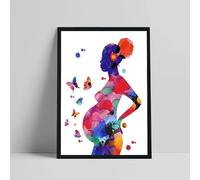 Impresión de madre e hijo, mujer embarazada, ginecología fetal, obstetricia, arte de pared, lienzo, pintura para sala de estar, decoración del hogar (40 x 60 cm)