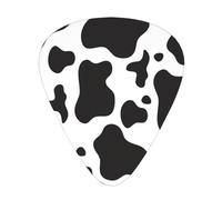 Impresión de manchas de vaca,12 púas de guitarra, 3 grosores diferentes para guitarra acústica, bajo y ukelele