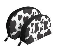 Impresión de Manchas de Vaca, Bolsa de Maquillaje de Concha, Monedero pequeño para Mujer, Bolsa de artículos de tocador, Bolsa de cosméticos, 2 Piezas