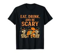 Impresión de marquesina de Halloween Eat Drink and Be Scary Camiseta