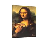 Impresión de Mona Lisa | Decoración para el hogar humorística caprichosa y divertida, decoración de pintura para pared de baño | para hotel, jardín, interior, vacaciones, casa, habitación
