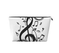 Impresión de Notas Musicales Negras, Bolsa de artículos de tocador Bolsa de Maquillaje Bolsa de cosméticos Bolsa de artículos de tocador de Viaje portátil