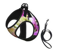 Impresión de orquídeas,Arnés para Mascotas, arnés Reflectante Ajustable para Perros,L