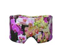 Impresión de orquídeas,Máscara para ojos con bloqueo de luz y protección ocular completa para dormir, orejeras y ojos.