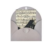Impresión de partituras adorables tarjetas y sobres en blanco, diseños únicos perfectos para festivales, invitaciones