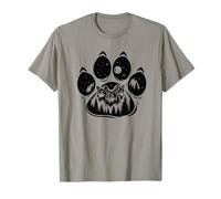 Impresión de pata de lobo con escena de lobos y diseño Camiseta