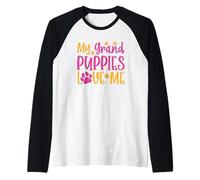 Impresión de pata de My Grand Puppies Love Me Camiseta Manga Raglan