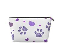Impresión de Pata Morada con corazón, Bolsa de artículos de tocador Bolsa de Maquillaje Bolsa de cosméticos Bolsa de artículos de tocador de Viaje portátil