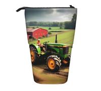 Impresión De Patrón De Granja De Tractores Retráctil Estuche Para Lápices Pop-Up Soporte Para Lápices Portable Portalápices Para Bolígrafos Hombres Oficina