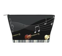 Impresión de patrón de Piano de Guitarra, Bolsa de artículos de tocador Bolsa de Maquillaje Bolsa de cosméticos Bolsa de artículos de tocador de Viaje portátil
