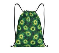 Impresión De Patrón Verde Abstracto Hombre Mujer Mochila De Cuerdas Impermeable Bolsa De Gimnasio Ajustable Mochilas Deportiva Para Baloncesto Viaje Playa
