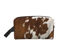 Impresión de Piel de Vaca roja y Blanca., Bolsa de Maquillaje Bolsa de cosméticos Bolsa de artículos de tocador de Viaje portátil Organizador de Bolsa de Maquillaje