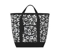 Impresión de pila de balones de fútbol,Bolsas de almuerzo de gran capacidad, bolsa de mano térmica para mujeres, hombres, trabajo, picnic, viajes.