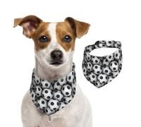 Impresión de Pila de balones de fútbol,Pañuelos de algodón para Perros, Bufandas Ajustables para Mascotas,M