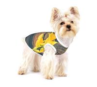 Impresión de Ramo de narcisos,Camiseta de algodón sin Mangas para Mascotas, Chaleco Transpirable, Suave y elástico para Cachorros,M