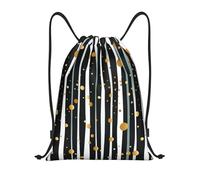 Impresión De Rayas De Puntos Dorados Y Tinta Bolsa De Gimnasio Mochilas Deportiva Ligera Bolsa De Hombro Doble para Vacaciones Nadar Al Aire Libre 36X42Cm