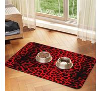 Impresión de Retrato de Perro Rottweiler,Tapete Impermeable para Comida de Mascotas, manteles Individuales para Comida y Agua para Perros y Gatos, tapetes de Cuero sintético para Comida.,40x60cm
