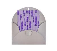 Impresión de sello de lavanda adorables tarjetas y sobres en blanco, diseños únicos perfectos para festivales, invitaciones