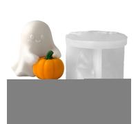 Impresión de silicona en forma de 3D, molde 3D para cemento fantasmas Halloween con erecta, herramienta antiadherente para velas, jabón, chocolate, postre