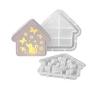Impresión de silicona para la casa, molde para resina con forma de gato para la casa - Accesorio creativo para decoración de jardín, salón, Navidad, escuela, guardería, Halloween