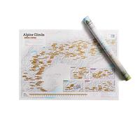 Impresión de tinta rascable de alpinismo - Maps International - Cartel regalo para aficionados al senderismo/escalada en los picos alpinos - Regalo en tubo - Tamaño A1, 84,1 (h) x 59,4 (w) cm