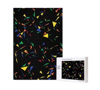 Impresión de triángulos y Confeti Abstracto,Rompecabezas de Madera de 300 Piezas para Adultos y Adolescentes.
