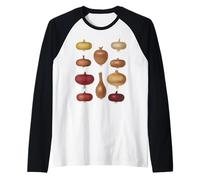 Impresión de Variedad de Cebolla Vintage: Comida botánica de Cocina Camiseta Manga Raglan