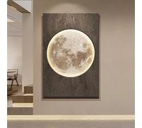 Impresión decorativa sobre lienzo con diseño de luna y viento de Wabi Sabi, para decoración del hogar, sala de estar, dormitorio, interior del hogar, 60 x 90 cm, sin marco.