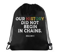 Impresión Deporte Mochila Nuestra Historia No Empezó En Cadenas - Historia Negra Saco De Gimnasio Deportes Mochila con Cordón para Viajes, Gimnasia, Colegio