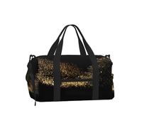 Impresión en Arena Negra y Dorada,Bolso Deportivo Bandolera de Mano, Bolsa de Deporte, Bolsa de Viaje de Gran Capacidad para Mujeres y Hombres.