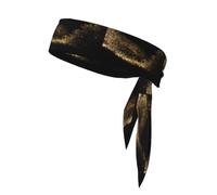Impresión en Arena Negra y Dorada, Cinta para la Cabeza, Diadema Deportiva con Lazo, Cinta para el Sudor Multiusos para Hombres y Mujeres.
