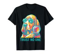 Impresión en Bloque Trust No One Hound Dog Detective Alien UFO Camiseta